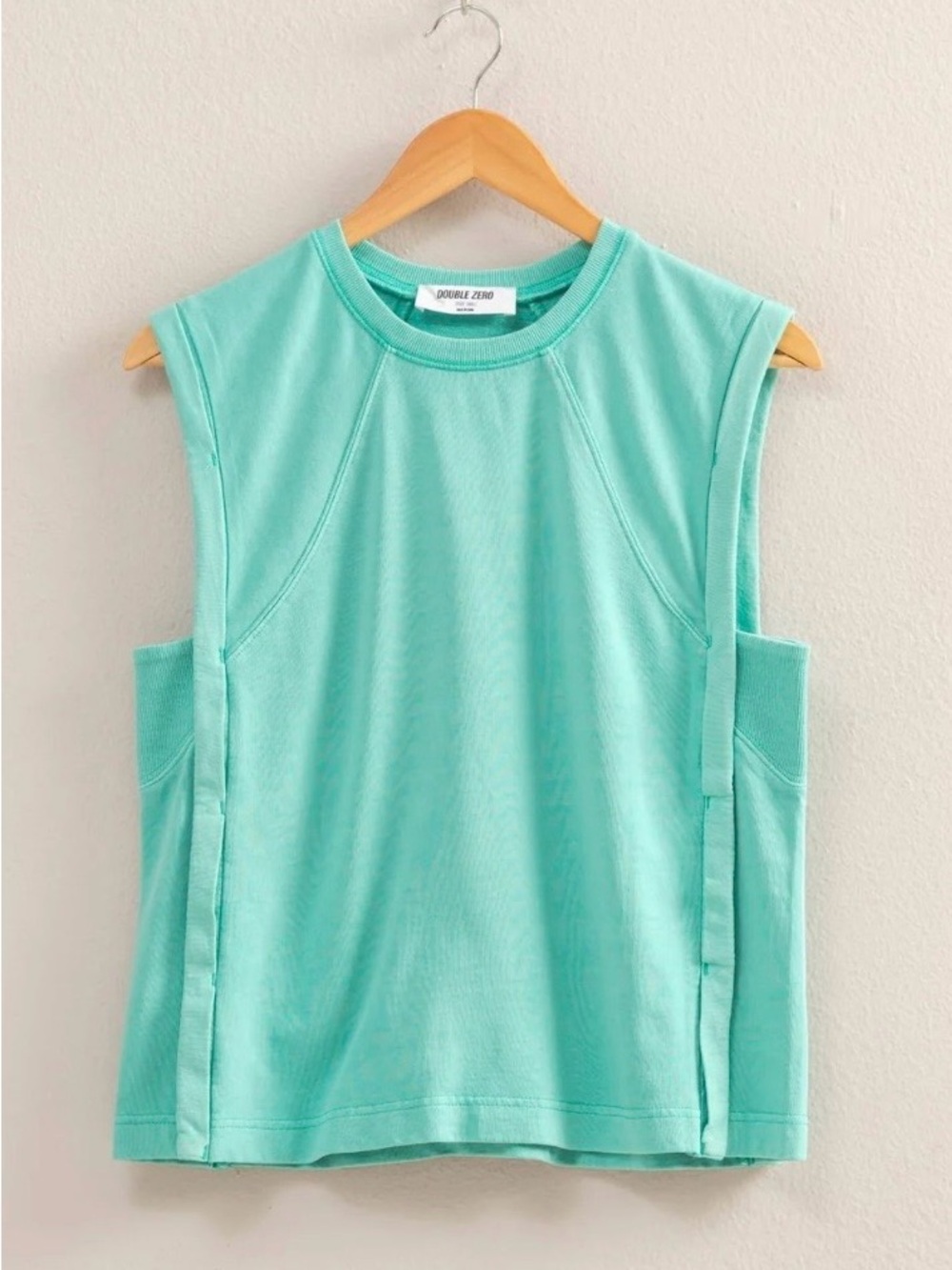 Double Zero Muscle Tank Top with Rolled Sleeves